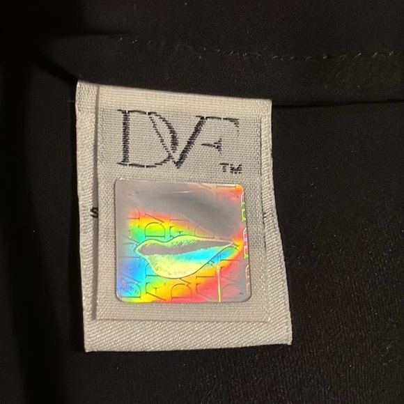 Diane von Furstenberg black 100% silk long balloon sleeves top blouse - Picture 6 of 8